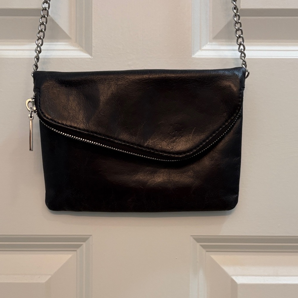 Hobo Black Leather Crossbody Bag